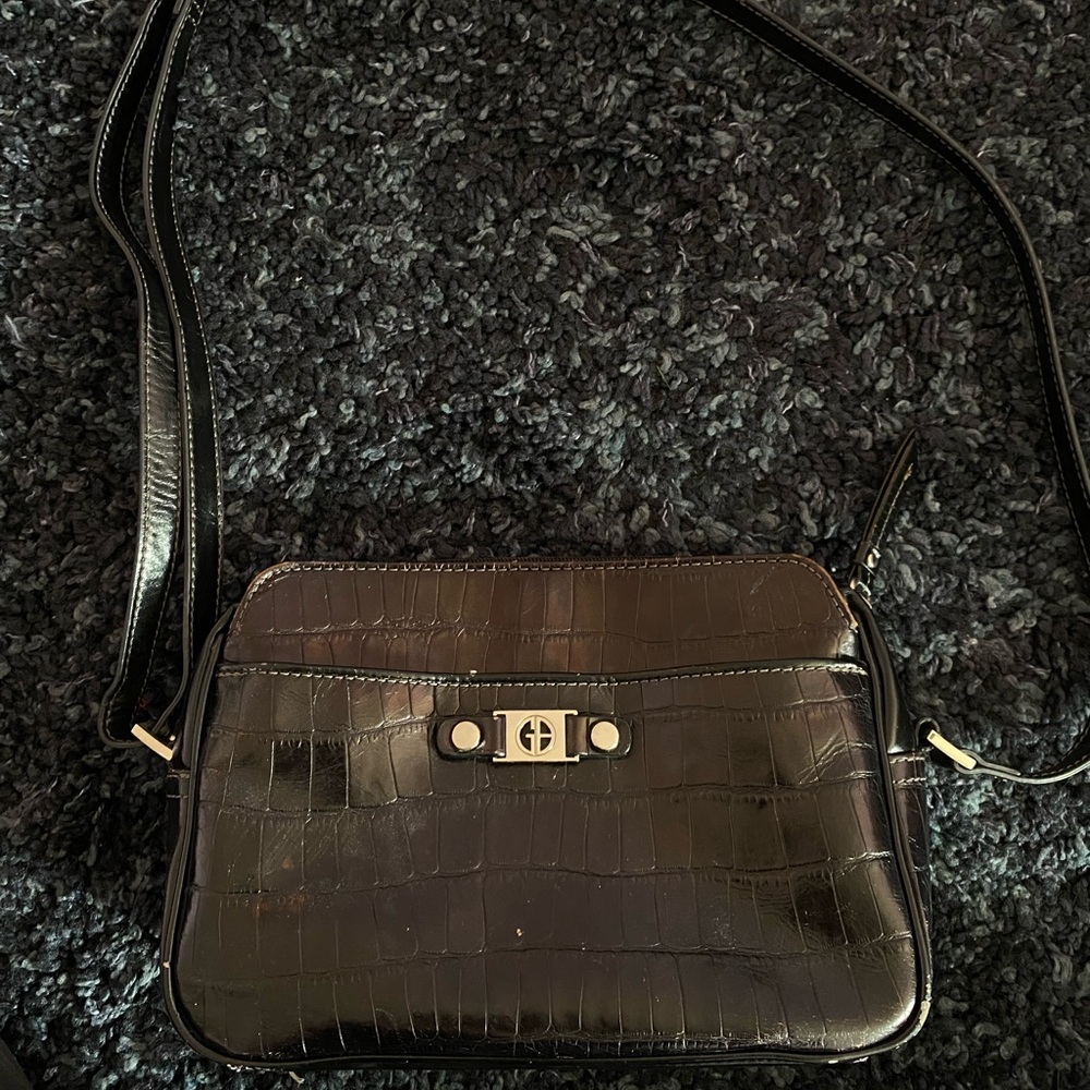 Giani Bernini Black Croc Handbag